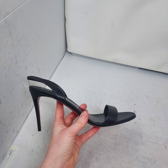 Christian Louboutin O Marylin Leather Black Strappy Heel Sandal - Picture 3 of 12